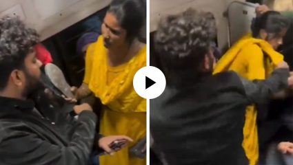 सीटच्या वादातून जनरल कोचमध्ये गोंधळ; पत्नीला शिवी देताच व्यक्तीने महिलेला केली जबर मारहाण, घटनेचा Video Viral