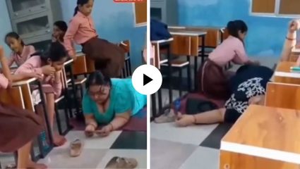 शिक्षिकेचा चालू वर्गात राजेशाही थाट, विद्यार्थ्यांकडून करून घेतला फुल बॉडी मसाज; धक्कादायक Video Viral