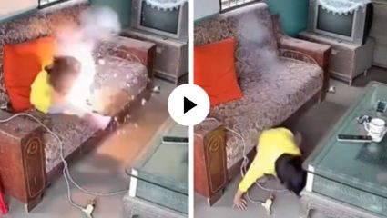 गेम खेळता खेळता मोबाईल फुटला अन् थोडक्यात वाचला चिमुकलीचा जीव; घटनेचा Video Viral