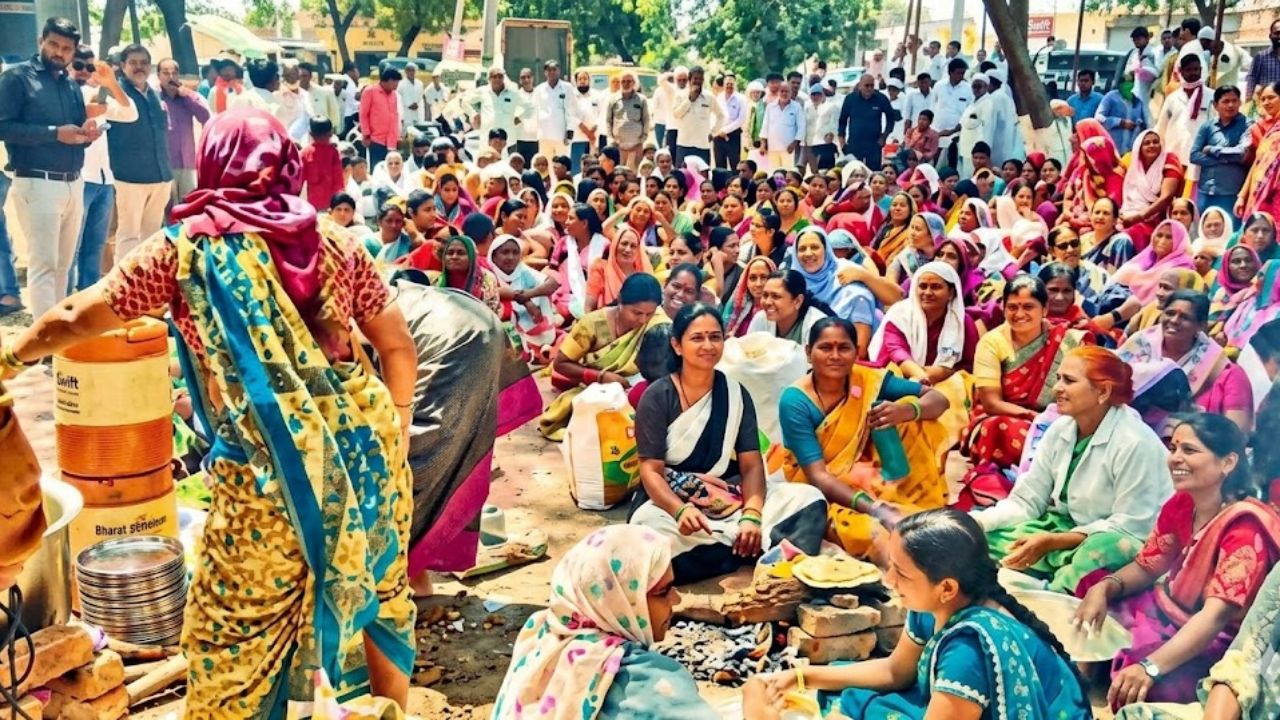 Ahilyanagar News: हक्काच्या जमिनीसाठी लढा! शेतकरी संसारासह पोलिस ठाण्यात दाखल, प्रशासनाची उडाली दाणादाण