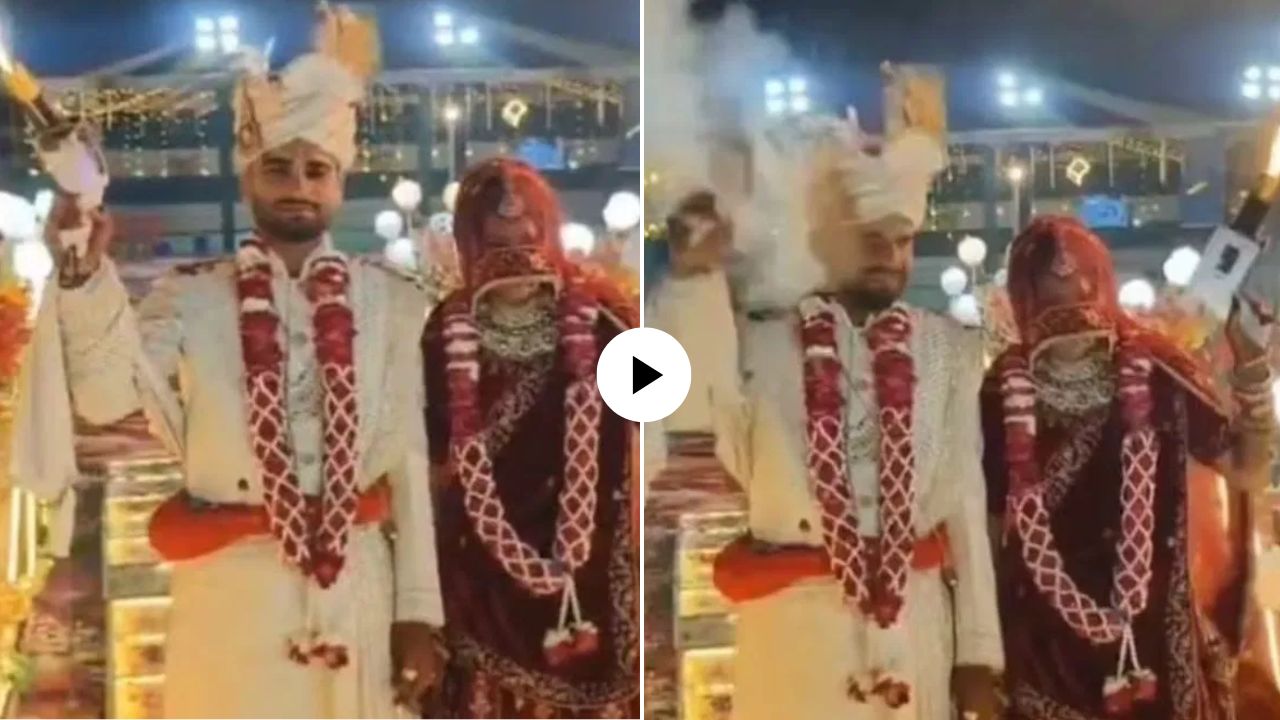 दोन सेकंदाचा आनंद अन्…! लग्नात ‘ग्रॅंड एन्ट्री’ जीवावर बेतली; फायरगनमुळे नवरदेवासोबत ‘असं’ काही घडलं, VIDEO पाहून उडेल थरकाप