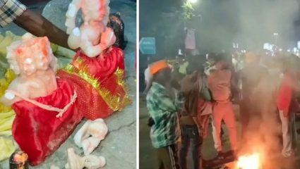 West Bengal riots : निवडणुकीपूर्वी पश्चिम बंगालमध्ये दंगलीचा भडका? भरदिवसा पुरातन मंदिर तोडण्याचा प्रयत्न