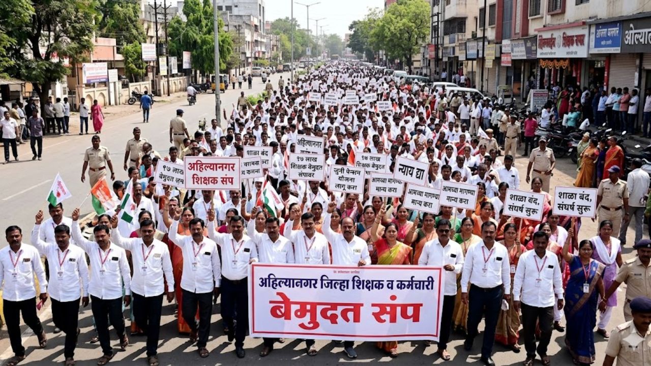 Ahilyanagar News: ‘या’ मागण्यांसाठी 17 लाख शिक्षक बेमुदत संपावर! कर्मचारी संघटनांचा निर्णय