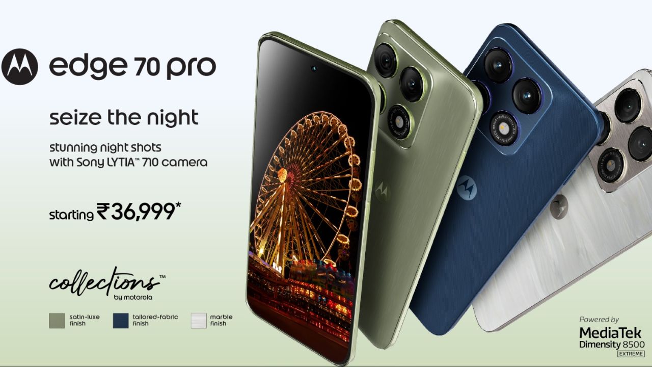 Motorola Edge 70 Pro लाँच! 50MP ट्रिपल कॅमेरा आणि 6500mAh बॅटरीने सुसज्ज, यूजर्सना मिळणार AI फीचर्ससह फ्लॅगशिप अनुभव