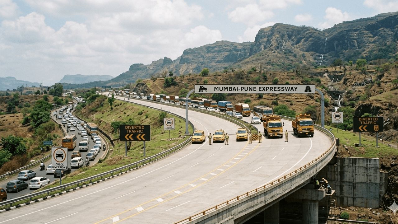Mumbai-Pune Expressway Megablock : मुंबई–पुणे द्रुतगती मार्गावर दोन दिवस मेगाब्लॉक; पर्यायी मार्गांचा वापर करण्याचे आवाहन