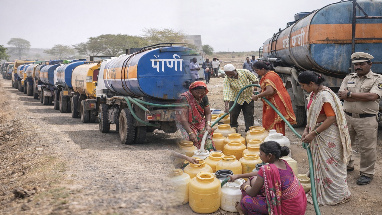 Nashik Water Crisis : 187 गाव-वाड्यांना टँकरद्वारे पाणीपुरवठा; पाणीटंचाईच्या झळा; प्रशासन सतर्क