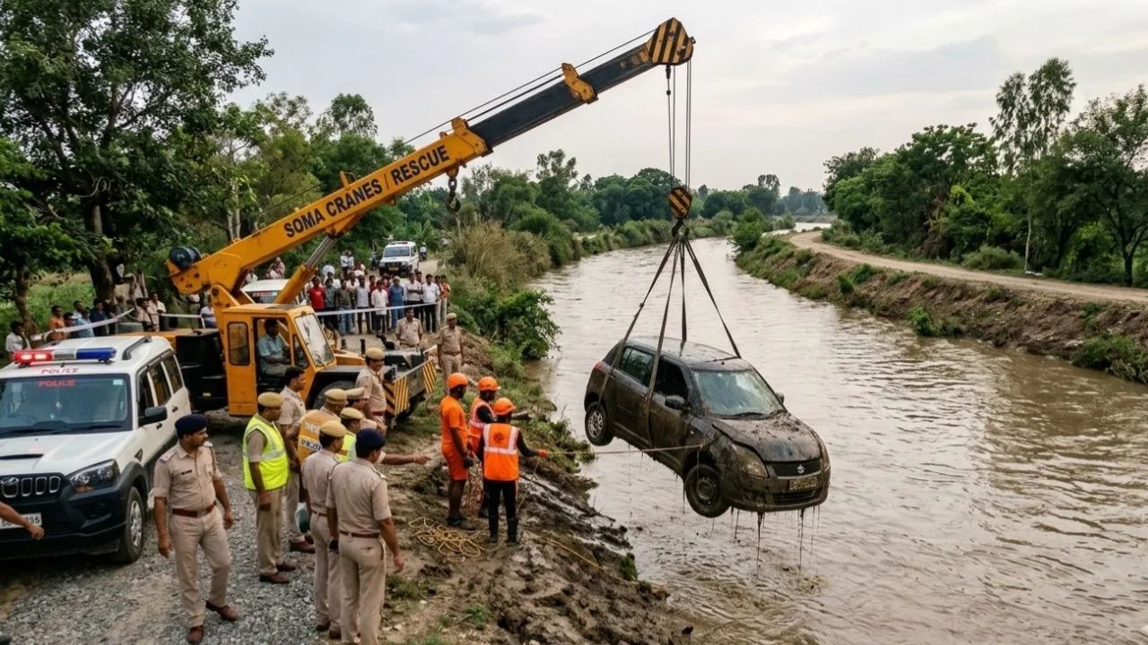 Solapur Accident: झोपेची पेंग महागात! कार थेट कालव्यात; एकाच कुटुंबातील तिघांचा मृत्यू, तर…