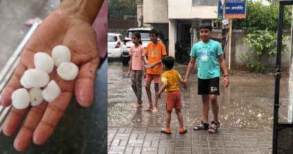 पुणे तिथे काय उणे! एकीकडे नागरिक उकाड्याने हैराण; तर दुसऱ्या भागात पावसासह गारांचा वर्षाव