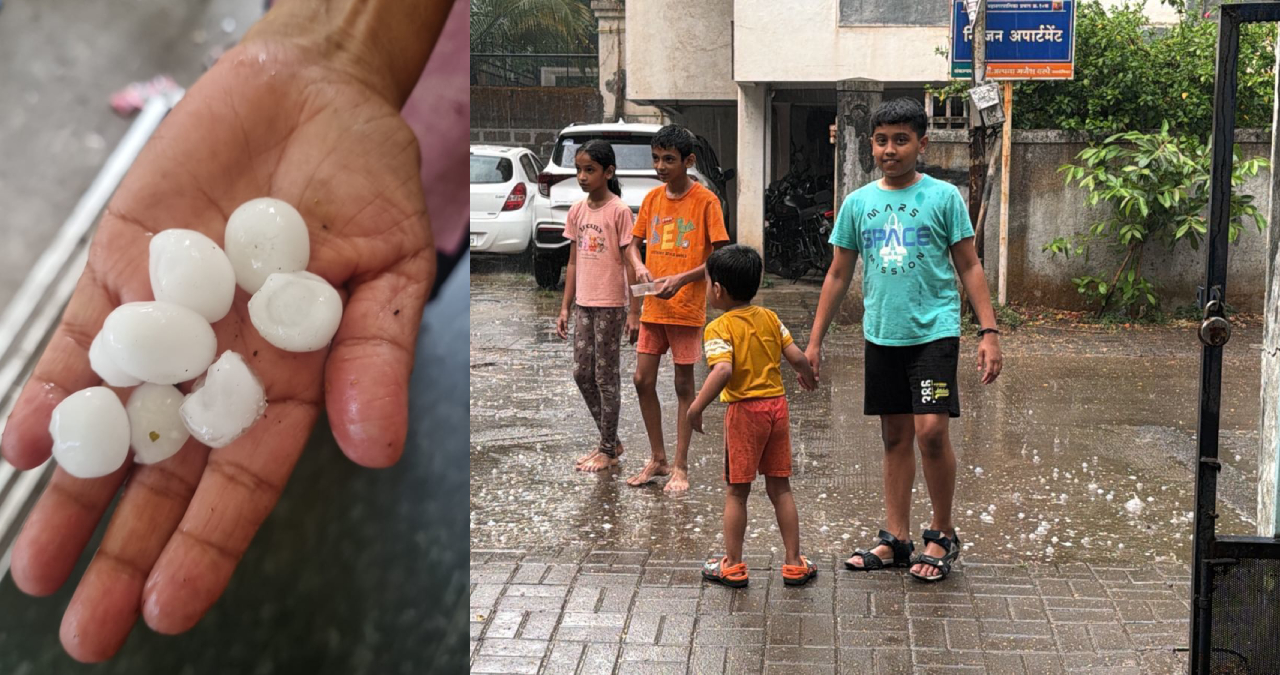 पुणे तिथे काय उणे! एकीकडे नागरिक उकाड्याने हैराण; तर दुसऱ्या भागात पावसासह गारांचा वर्षाव