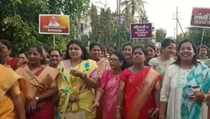 Sangli News : सांगलीत ‘नारीशक्ती’चा जयघोष; महिला पदयात्रेला उत्स्फूर्त प्रतिसाद