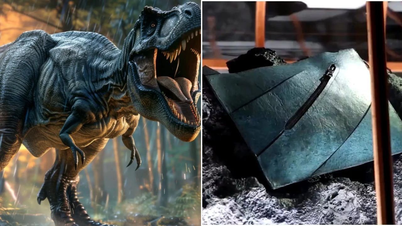बाप रे! T Rex डायनासोरच्या अवशेषांपासून शास्त्रज्ञांनी बनवली लेदर बॅग; किंमत ऐकून व्हाल थक्क
