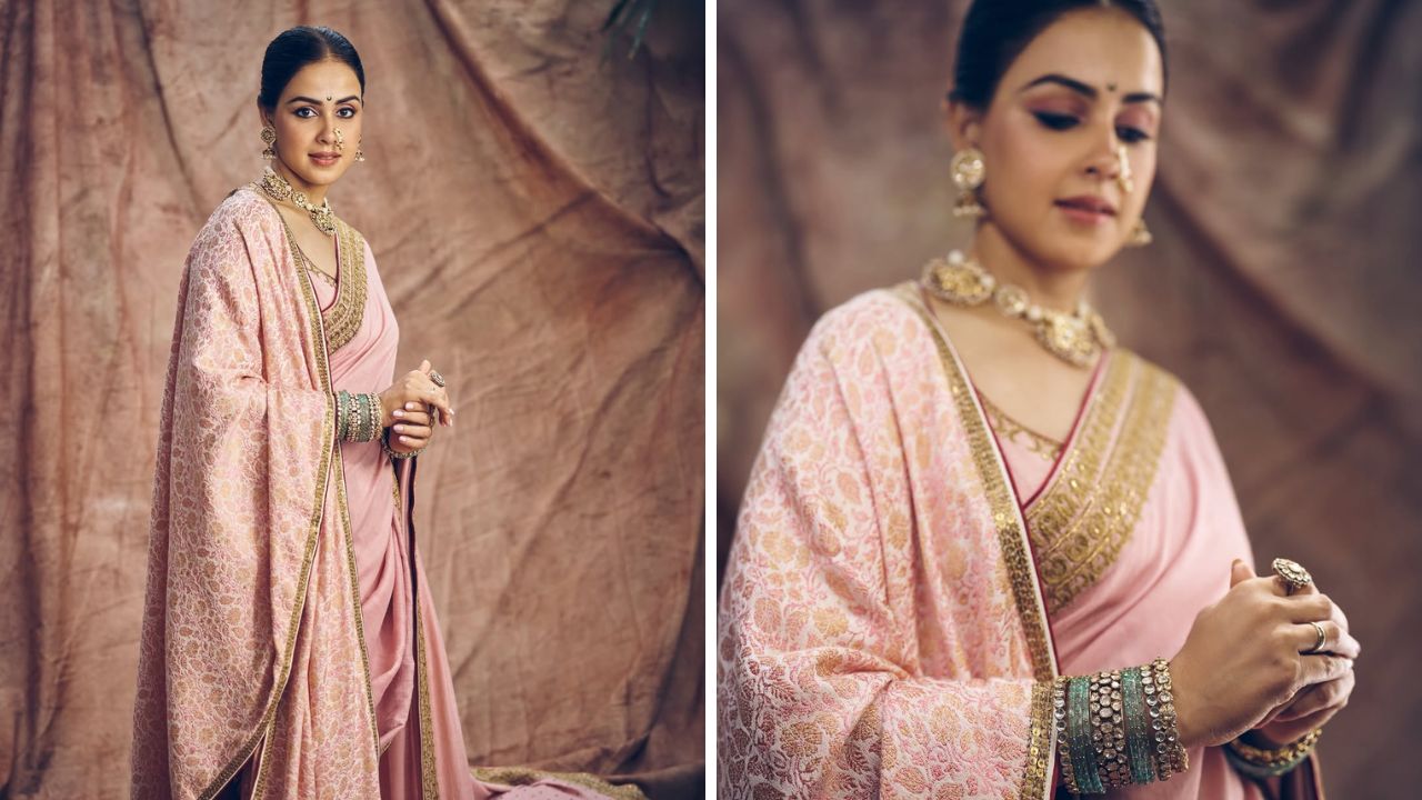 जिनिलीया देशमुखचा मराठमोळा थाट! ‘राजा शिवाजी’ चित्रपटाच्या ट्रेलर लाँच सोहळ्यातील गुलाबी साडीने वेधले साऱ्यांचे लक्ष