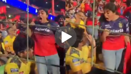 नादच खुळा! RCB च्या विजयानंतर बिचाऱ्या CSK च्या फॅनची भर स्टेडियममध्ये मुलीने उडवली थट्टा; Video तुफान Viral