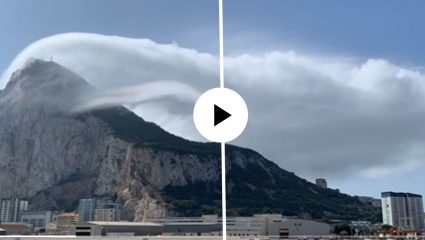 चमत्कारच जणू! पर्वतावर उतरले आकाश, जिब्राल्टरमधील जादुई दृष्य पाहून यूजर्स झाले थक्क; Video Viral