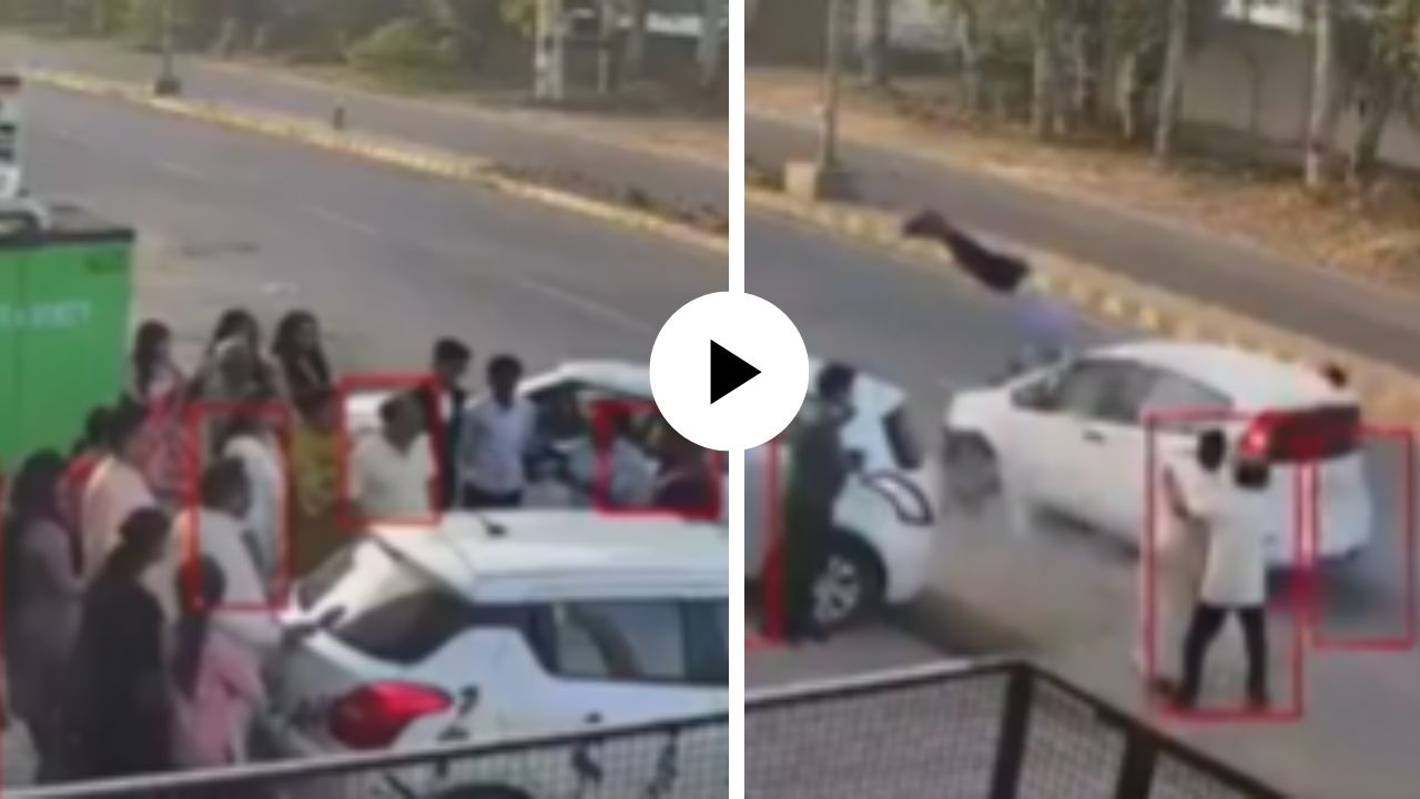 ढोलताशांच्या आवाजात अचानक पसरली शांतता! बिदाई दरम्यानच कॅमेरामॅनला कारने फरफटतं नेलं; भीषण अपघातचा Video Viral