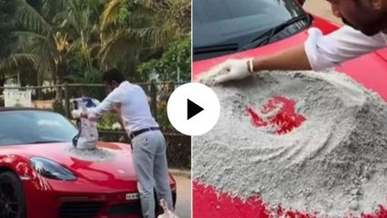 कोटींची Porsche अन् बोनेटवर सीमेंट टाकले; तरुणाने पुढं जे केलं…, VIRAL VIDEO मुळे इंटरनेटवर खळबळ