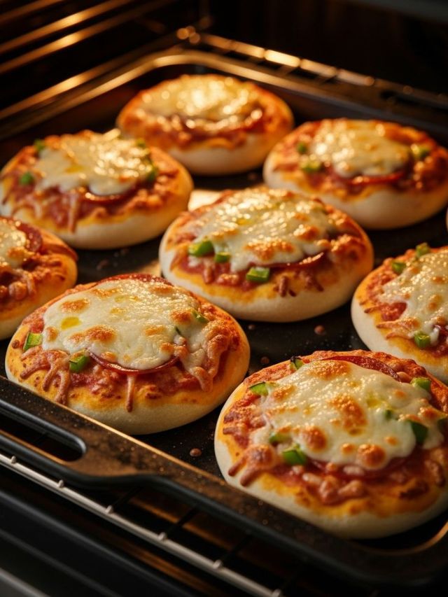 चीजी आणि क्रिस्पी मिनी व्हेज पिझ्झा रेसिपी 