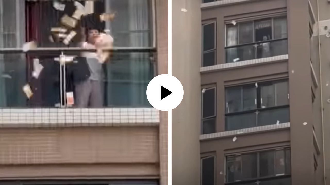 स्वप्नवतंच जणू! आकाशातून झाला पैशांचा पाऊस, पतीसोबतच्या भांडणात महिलेने बाल्कनीतून फेकले 1,51,00,000 रुपये; Video Viral