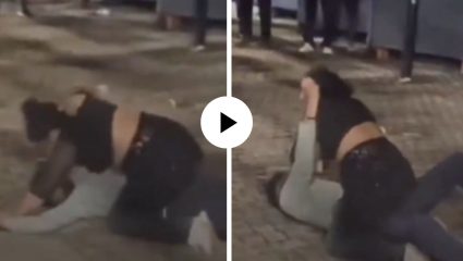 बॉयफ्रेंडला रंगेहात पकडताच गर्लफ्रेंडचा पारा चढला, भररस्त्यातच जोडीदाराला दिला धोबीपछाड; हाय व्होल्टेज ड्रामाचा Video Viral