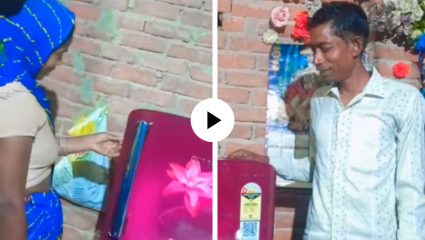 कष्टाचं सोनं झालं! मेहनतीच्या पैशाने मुलाने घरी आणला पहिला फ्रिज, आई-वडिलांचा आनंद पाहून यूजर्स झाले भावूक; Video Viral
