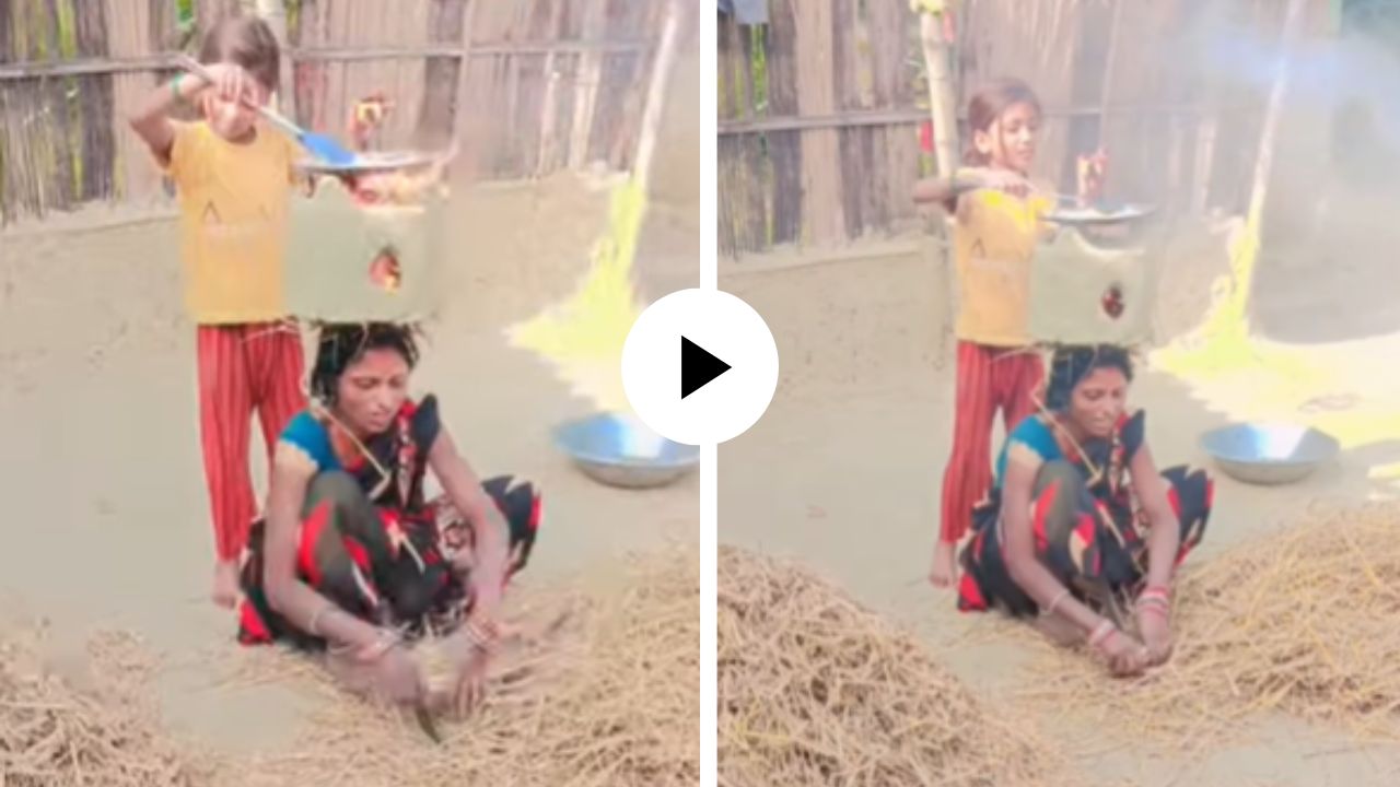 बाईईsss हा काय प्रकार! रिलसाठी महिलेने जळती चूल डोक्यावर ठेवली अन् त्यावर भाजली चपाती; अजब गजब प्रकारचा Video Viral