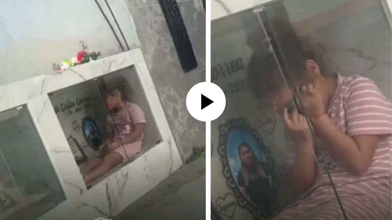 आईच्या प्रेमासाठी व्याकुळ झाला जीव! स्मशानभूमीत जाऊन फोटोसोबत गप्पा मारू लागली चिमुकली, Viral Video पाहताच युजर्सना अश्रू अनावर
