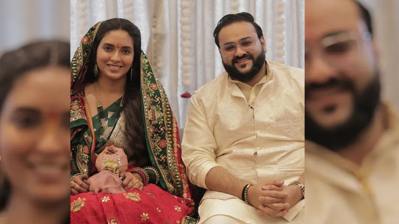  सुकन्याने साखरपुड्यात हिरव्या रंगाची छान आणि पारंपरिक दागिने परिधान केले होते. 