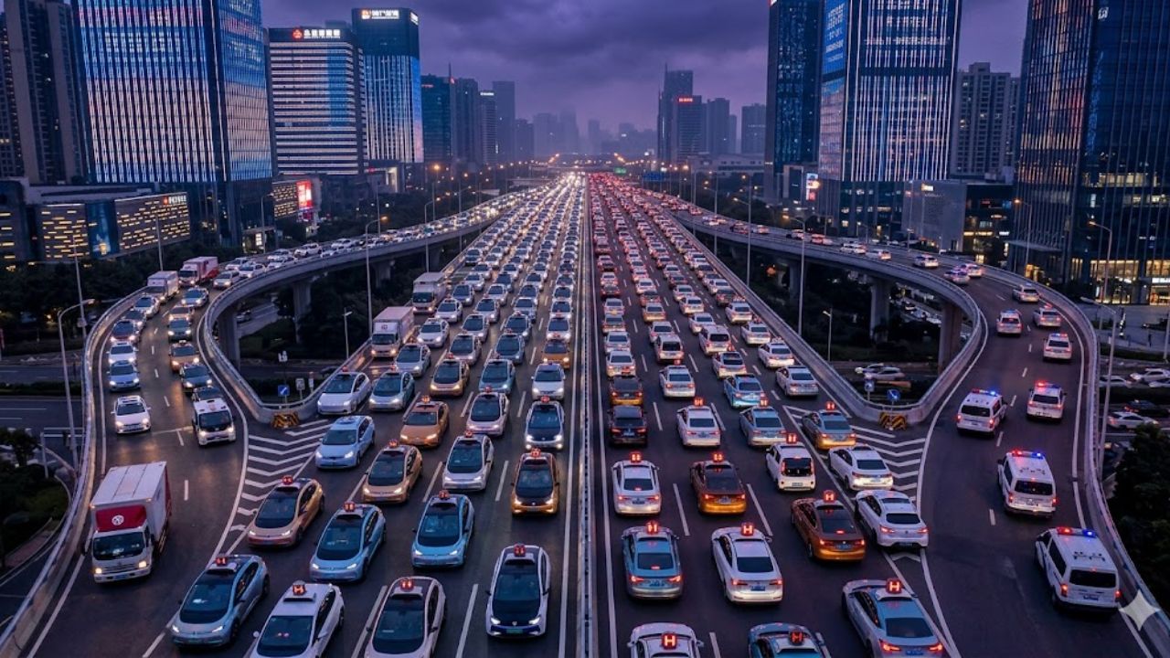 हायफाय टेक्नॉलॉजी आली अंगाशी! चीनमध्ये ड्रायव्हरलेस कारमुळे जोरदार राडा; एकाच वेळी थांबल्या 100 पेक्षा अधिक गाड्या