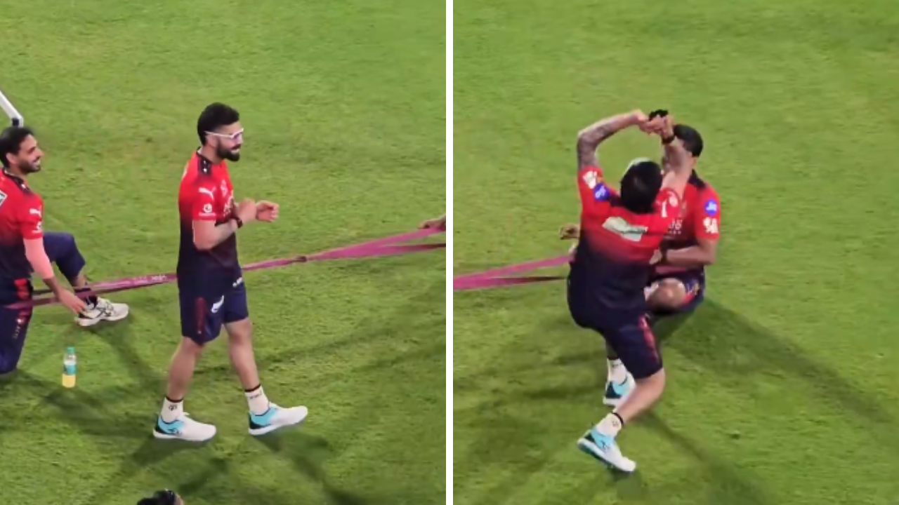 Virat Kohli च्या नागिण डान्सने चाहते हसून लोटपोट, राजस्थान रॉयल्सच्या सामन्यापूर्वीचा Video Viral