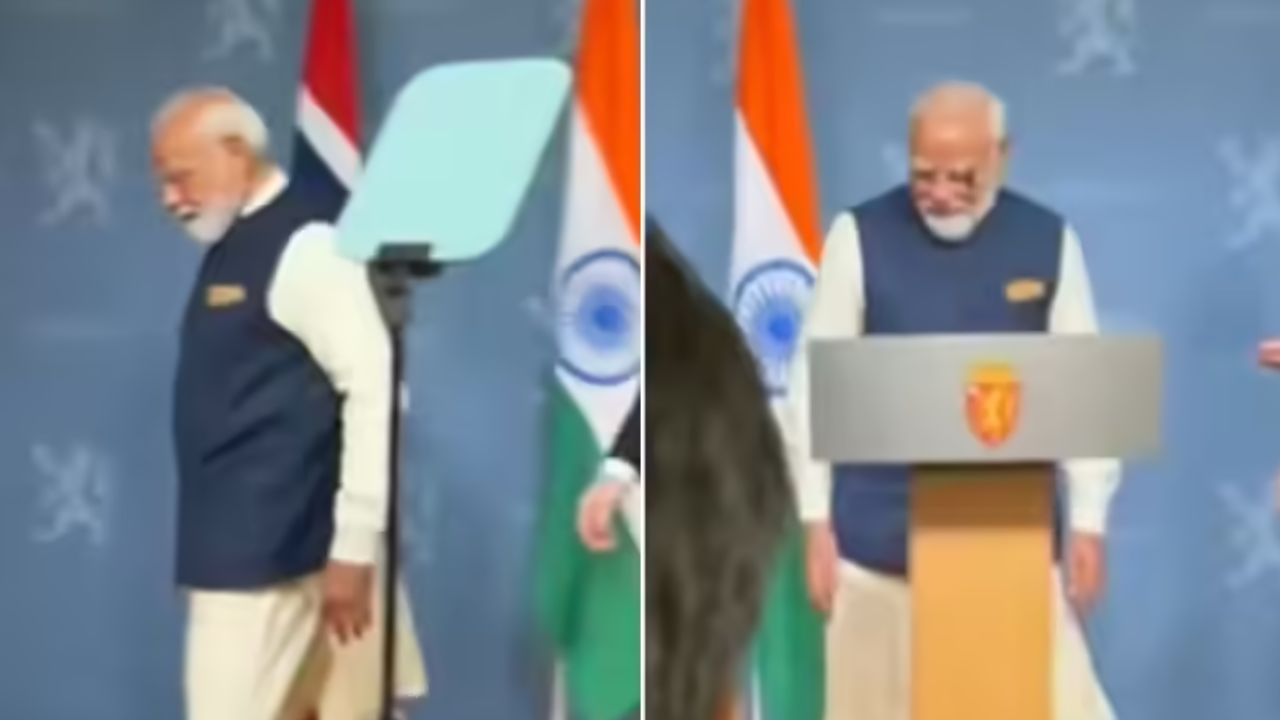PM Modi Norway Visit : नॉर्वेमध्ये पत्रकाराच्या ‘त्या’ प्रश्नावरुन PM मोदींनी काढला पळ? VIDEO व्हायरल होताच राजकीय वर्तुळात खळबळ