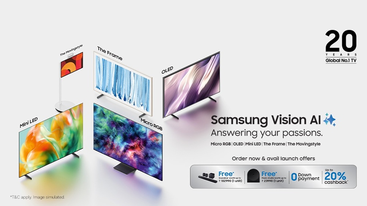 AI-सपोर्टेड स्मार्ट टीव्हींची नवी रेंज! Samsung ने लॉन्च केला 2026 Vision AI TV Lineup