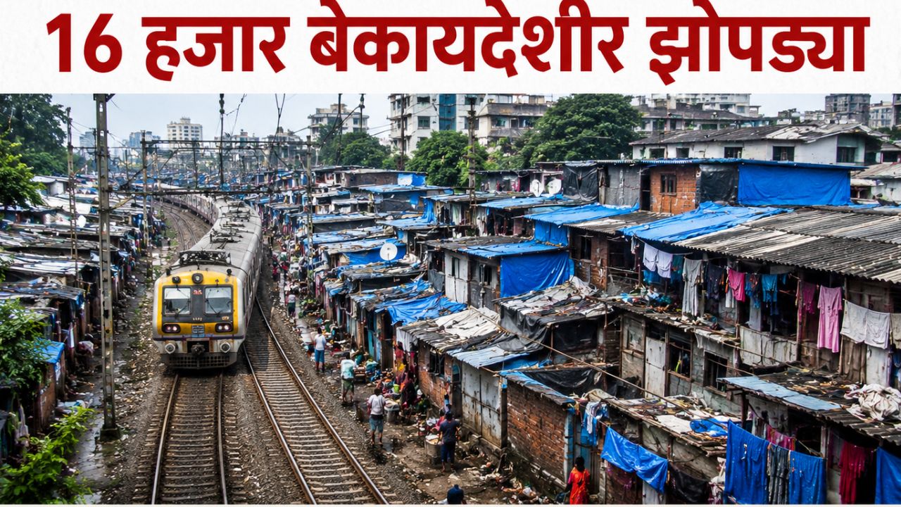 Mumbai News: मध्य रेल्वेच्या जागेवर १६ हजार बेकायदेशीर झोपड्या! कुर्ला-ट्रॉम्बे, कल्याण, डोंबिवलीत सर्वाधिक विळखा