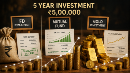 FD, Mutual Fund की Gold? 5 वर्षांसाठी 5 लाख रुपये गुंतवल्यास कोण देईल सर्वात तगडा रिटर्न?