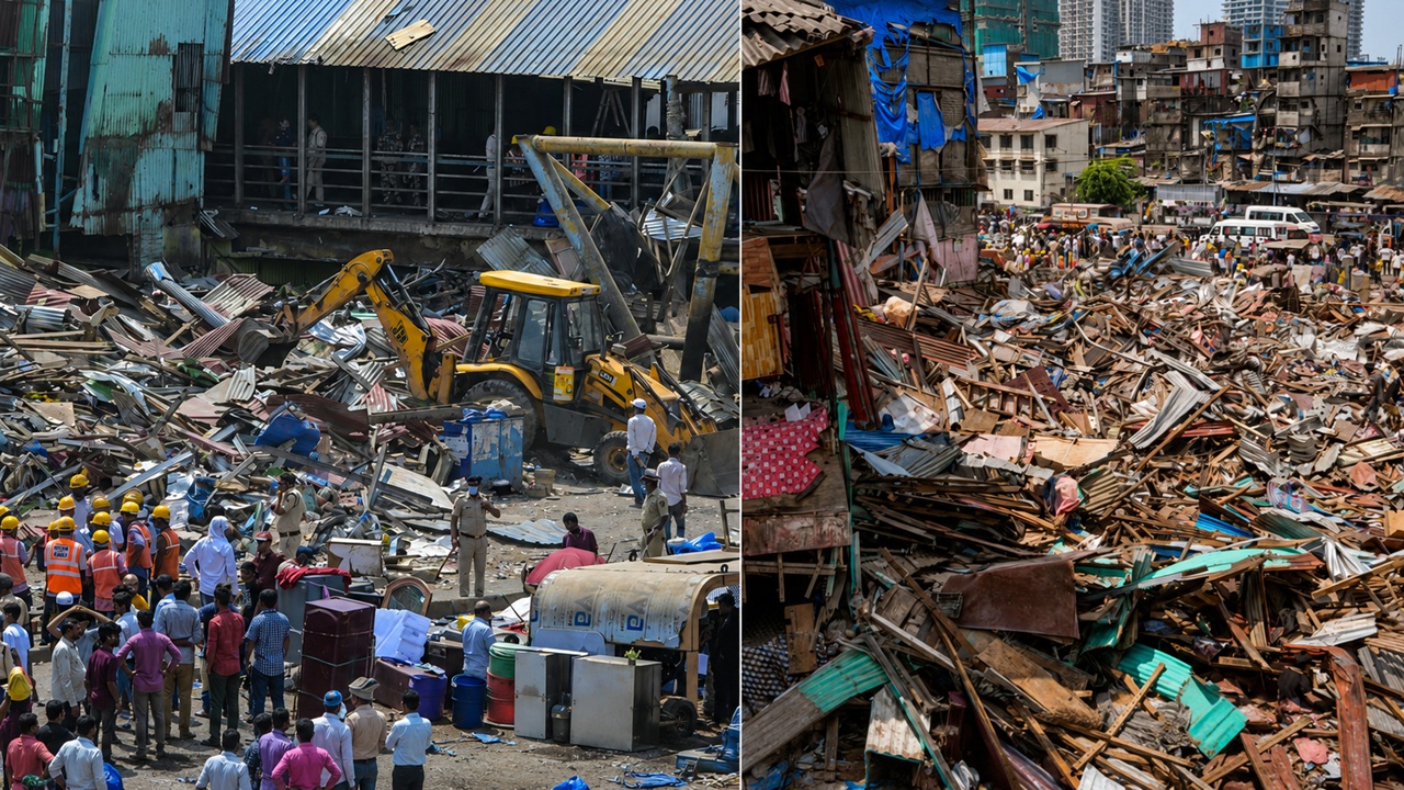 Bandra Demolition : वांद्रे गरीब नगर झोपडपट्टीवर कारवाईवेळी तणाव; पोलिसांवर पाणी-बादल्या फेकल्यानंतर लाठीचार्ज