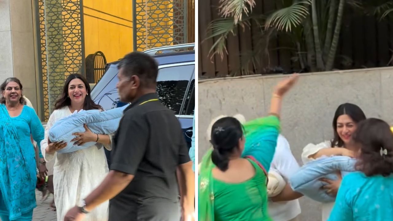 दिव्यांका त्रिपाठीच्या जुळ्या बाळांची पहिली झलक व्हायरल; घरी येताच सासूबाईंनी काढली नजर, व्हिडिओ चर्चेत