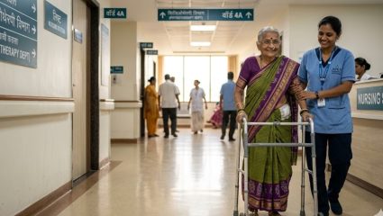 86 वर्षीय महिलेला मिळाला पुनर्जन्म ; हिप फ्रॅक्चर शस्त्रक्रियेनंतर एका दिवसात चालण्यास सुरुवात