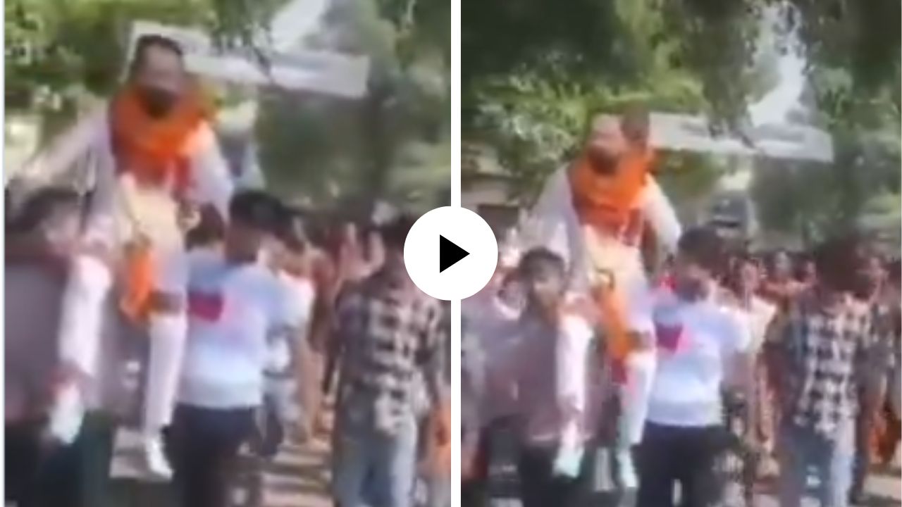 लैंगिक अत्याचाराचा आरोपी, माजी हिंदू संघटनेचा अधिकारी तुरुंगातून सुटला… फुलांचा हार घालून केले जंगी स्वागत; Video Viral