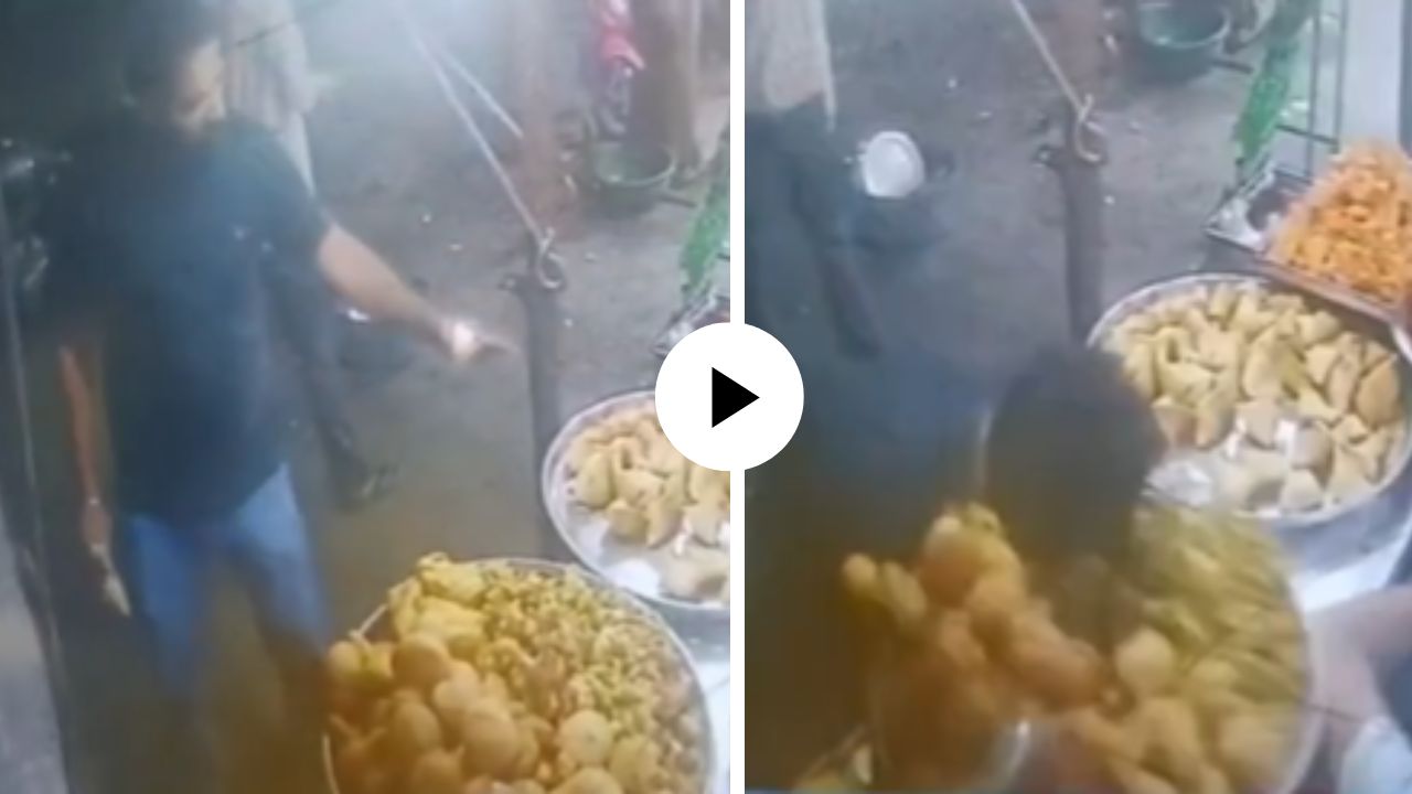 मृत्यू कधी कसा होईल सांगता येत नाही! कुरकुरीत भजी खायला गेला अन् दुकानासमोरच व्यक्तीने सोडले प्राण, घटनेचा लाइव्ह Video Viral
