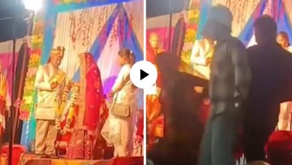 हातात वरमाला घेऊन तयार होता वर, वधूने उडी मारत भरमांडवातून काढला पळ, लग्नसमारंभातील Video Viral