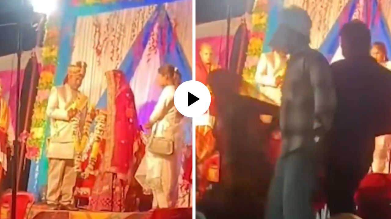 हातात वरमाला घेऊन तयार होता वर, वधूने उडी मारत भरमांडवातून काढला पळ, लग्नसमारंभातील Video Viral