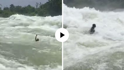 जणू यमराजांनाच दिलं खुलं आव्हान! लाटांच्या खवळलेल्या प्रवाहात तरुण करु लागला मस्ती, पाहून यूजर्सना भरली धडकी; Video Viral