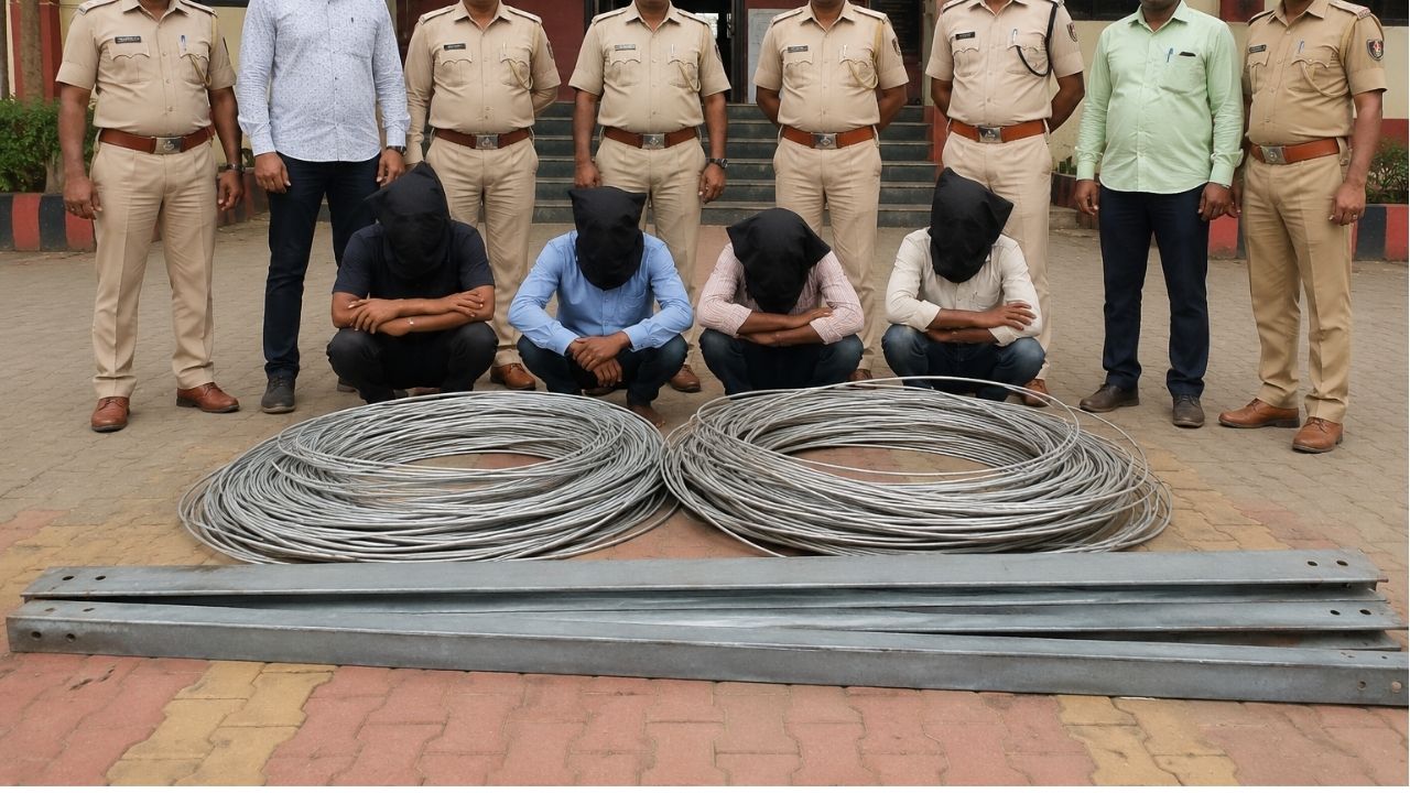 Satara Crime: दहिवडी पोलिसांची मोठी कारवाई; कंपनीचे अॅल्युमिनियम तारा चोरणारे चार आरोपी गोंदियातून जेरबंद