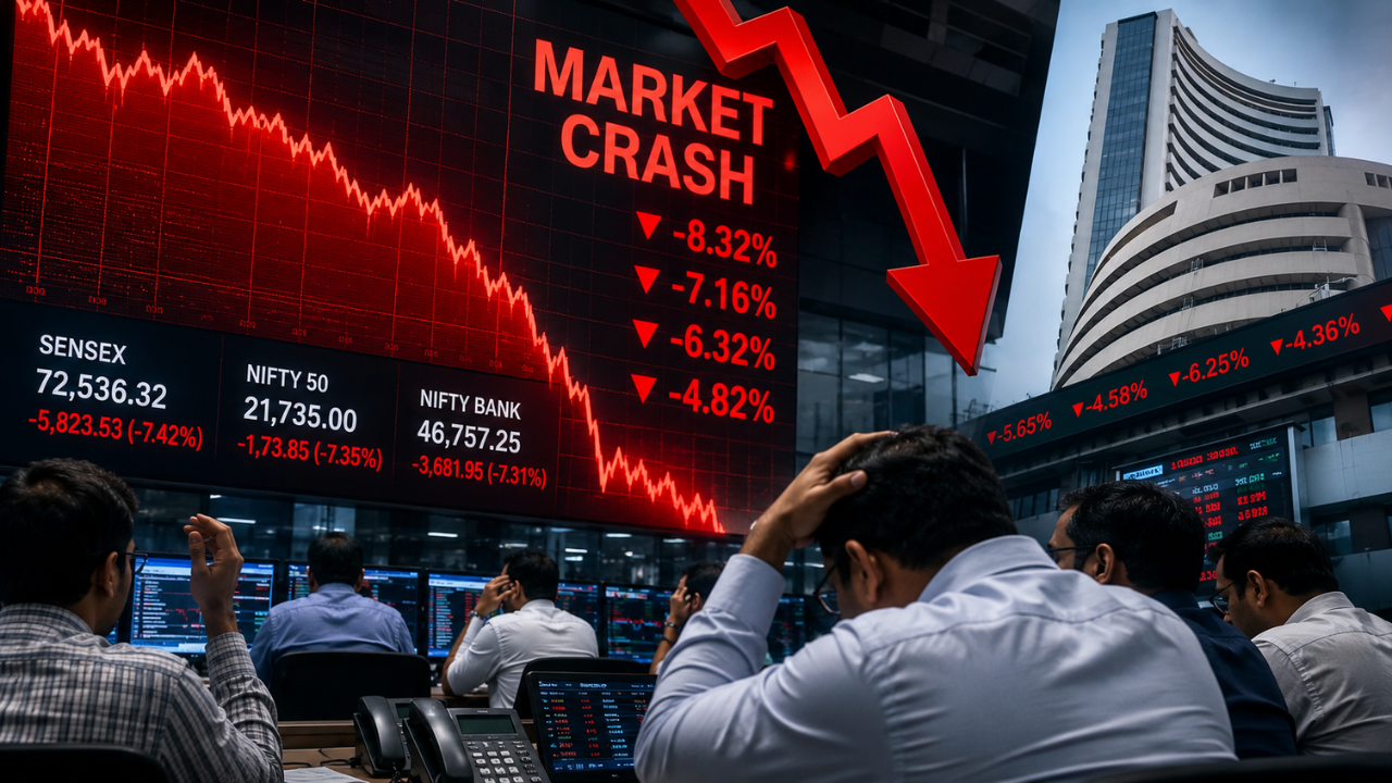 Share Market Crash : तब्बल 6000000000000 स्वाहा… शेअर मार्केट कोसळलं! सेन्सेक्स 700 अंकांनी लुढकला