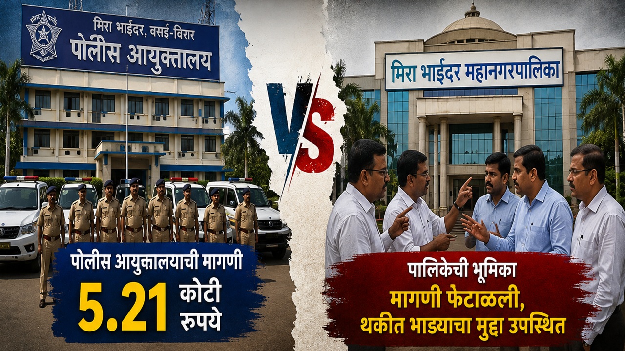 Mira Bhayandar News : मिरा भाईंदर शहरात पोलीस-पालिका आमनेसामने! ५.२१ कोटींच्या बंदोबस्त शुल्कावरून नवा वाद