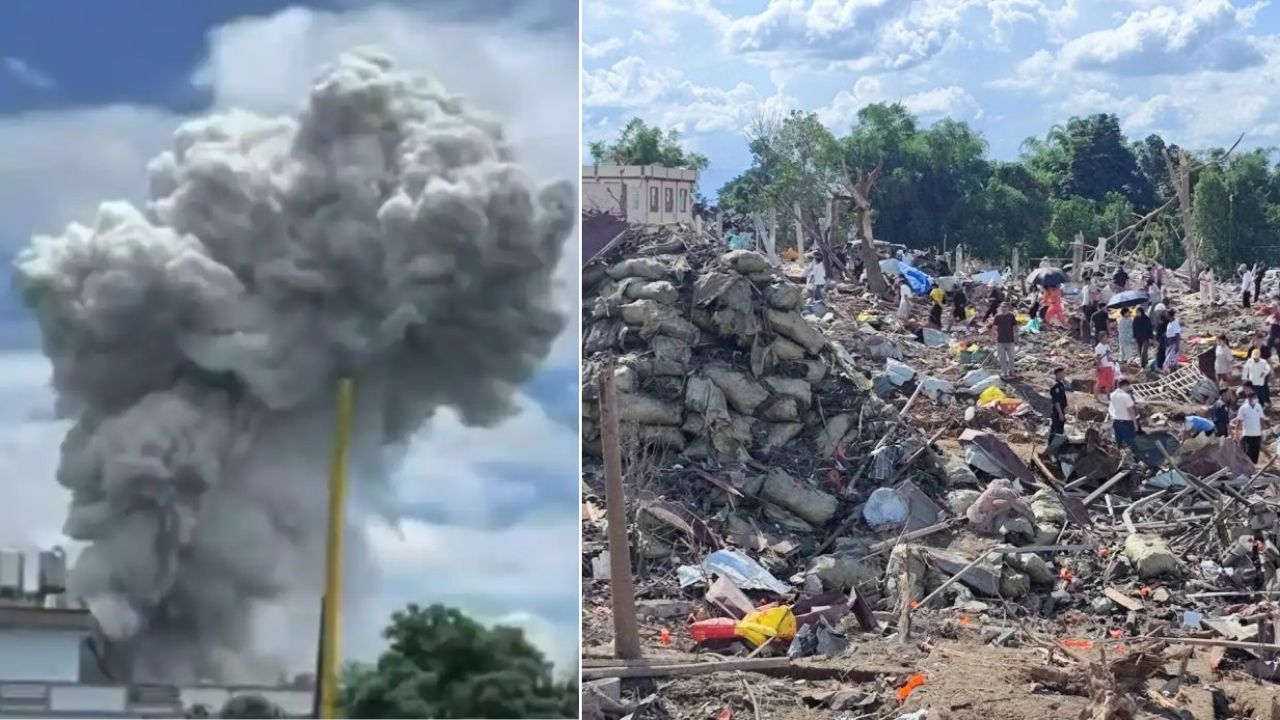 Namhkam Blast: म्यानमारच्या ‘नामखाम’मध्ये बंडखोरांनी साठवलेल्या जिलेग्नाइट स्फोटकांचा कारखाना हवेत उडाला; 100 हून अधिक घरांची राख