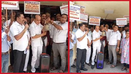 ST Workers Protest : ‘एसटी ही गोमाता, अर्थखाते गोचीड’; एसटी कर्मचाऱ्यांचा घंटानाद आंदोलनातून सरकारवर हल्लाबोल