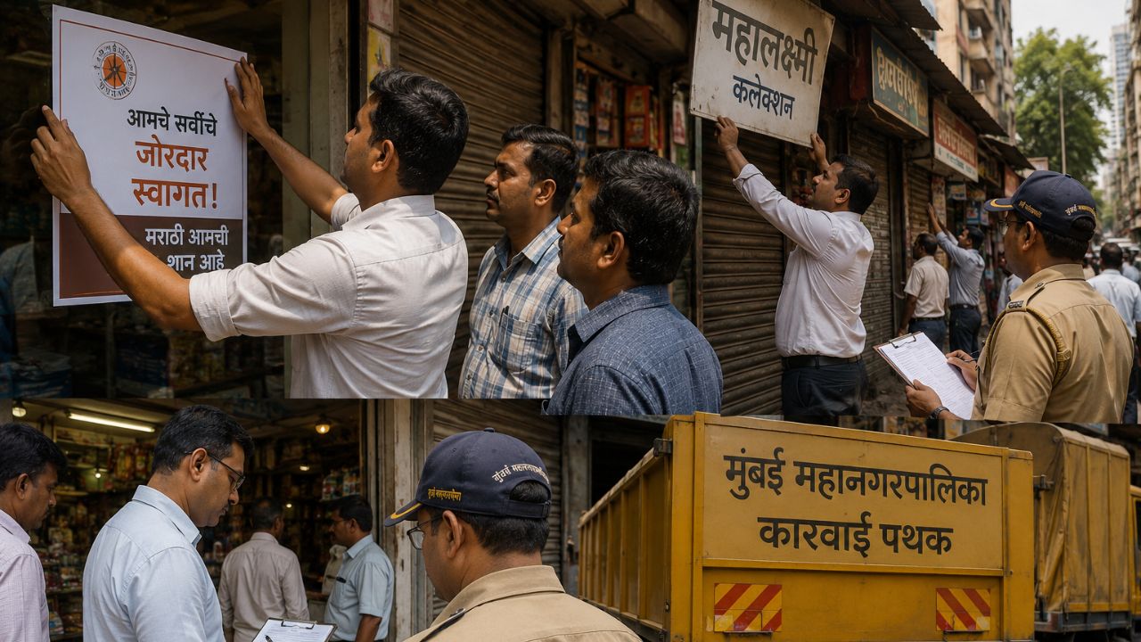 Mumbai News: मुंबईतील व्यापाऱ्यांकडून मराठीचे जोरदार स्वागत! नियम मोडणाऱ्या १,१२४ दुकानांना पालिकेचा दणका; प्रभावी अमलबजावणीवर भर