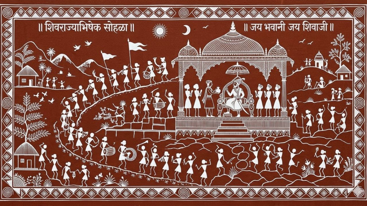 Shivrajyabhishek Din 2026: कराडच्या संदीप डाकवे यांची अनोखी शिवभक्ती; ‘वारली’ चित्रकलेतून साकारला ऐतिहासिक शिवराज्याभिषेक सोहळा