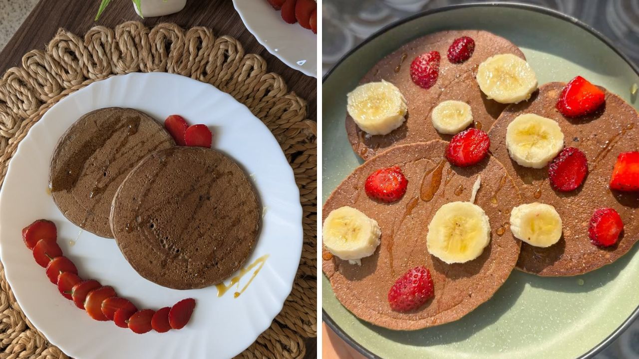 लहान मुलांसाठी अतिशय पौष्टिक नाश्ता! १० मिनिटांमध्ये वाटीभर नाचणीच्या पिठापासून बनवा चॉकलेट पॅनकेक, सगळेच खातील आवडीने