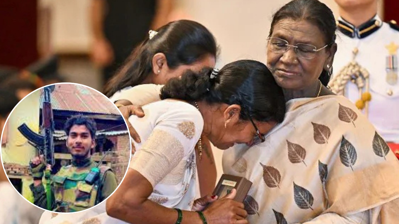 अकोल्याच्या जवानानं वीरमरण पत्करलं! कीर्ति चक्र घेताना आईचा अश्रूंचा बांध फुटला; राष्ट्रपतींच्या गळ्यात पडून माय धाय मोकलून रडली